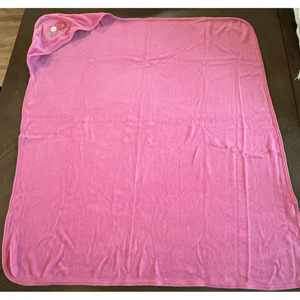 Vintage Carter's Little Ladybug Pink Terry‎ Hood Hooded Towel Blanket Baby Girl